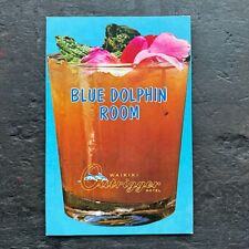 VTG 1970s BLUE DOLPHIN ROOM Tiki Drink / Bar Menu Waikiki Outrigger Hotel Hawaii picture
