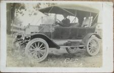Car Automobile 1910 AZO Realphoto Postcard, Man Driving Woman Rppc picture