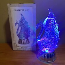 Cracker Barrel Christmas Swan Glitter Globe Lamp,  Continuous Motion NIB picture
