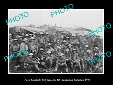 OLD LARGE MILITARY PHOTO WWI PASSCHENDAELE BELGIUM 8th AUSTRALIAN BATALLION 1917 picture