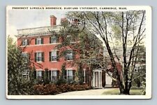 President's Lowell's Residence, Harvard Univ., Cambridge, MA.,  Postcard POSTED picture