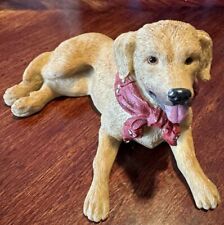 Adorable Yellow Labrador Retriever Dog Figurine With Red Bandana 3” Tall picture