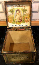 RARE SQUARE Vintage La Palina wooden cigar box, Congress Cigar Co. picture