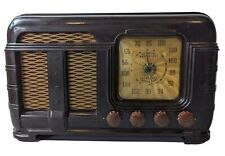 Fada Art Deco Bakelite Tube Radio 790 Rich Brown With Brass Tone Dial Works Comp picture
