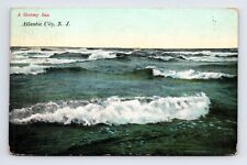 c1909 DB Postcard Atlantic City NJ New Jersey Stormy Sea Ocean Waves picture