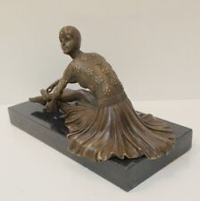 Art Deco Style Statue Sculpture Dancer Art Nouveau Style Bronze Signed picture