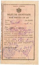Romania WW1 Identity Card One Year Pass Document Galati 1917 Stamp Kingdom picture