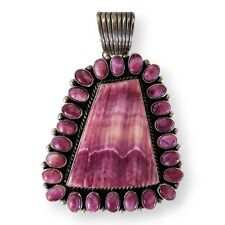 Native American LaRose Ganadonegro Purple Spiny Oyster Sterling Silver Pendant picture