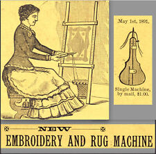 Merchant & Hagers Embroidering & Rug Machine 1890's Sewing Needle MI Trade Card picture
