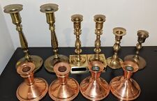  Vintage Lot Of 10 Brass And Copper Candle Stick Holders +Bonus picture