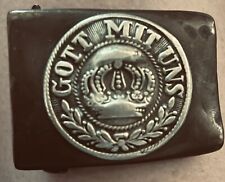 Authentic WWI Imperial German Prussian Army GOTT MIT UNS Two-Tone Belt Buckle picture