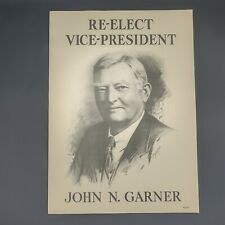 Original 1936 Political Poster Re Elect Vice President John N Garner Roosevelt picture