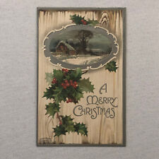 Christmas Postcard Post Card Vintage Embossed Antique Posted picture