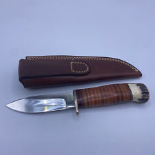 Vintage MORSETH 7” Hunting Knife Nesmuk Leather W/ Stag Butt MINTY 1992 picture