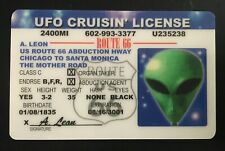 UFO Cruisin License Alien Route 66 Novelty ID Card Drivers Cruising Mother Road picture