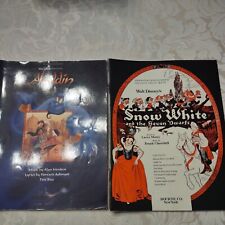 Lot of 2 Song Books: Snow White & the Seven Dwarfs 1938 & Aladdin 1992  picture