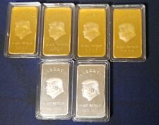 Lot Of 7 Donald Trump GD/SLR Plated 2024 Liberty Bar - Collectible Coin/Bar.#Z52 picture