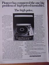 1977 PIONEER PL-510 Direct Drive Turntable vintage art print ad picture