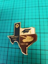 Vintage 1998 Lions Club Texas 2-x3 Tank Gold Tone Lapel Pin Hat Pin picture