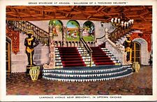 Linen Postcard Grand Staircase at Aragon Ballroom in Chicago, Illinois picture