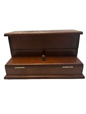 The Bombay Company 1989 Letter Desk Organizer Mahogany Hinged Vintage 10“ X 5.5“ picture