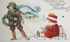 Christmas Santa Claus PostCard Circa 1910s Made in USA Merry Christmas Card #129 picture