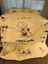 Vintage 1966 Peanuts Charlie Brown United feature Syndicate Queen/Full Bedspread picture