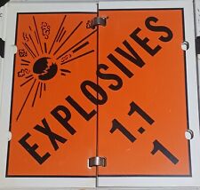 Vintage LUDWIG Flip-Placard Explosives Safety Sign ALL METAL 7 Signs In One picture