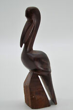 Pelican Hand Carved Wood Ironwood Figurine 6” Tall C-9 picture