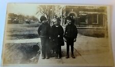 Vintage Postcard sized Photograph Children on City Sidewalk picture