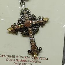 Rosary Cross Genuine Austrian Crystal Noblesse Collection Vintage Catholic Jesus picture
