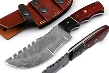 Custom Handmade Hunting knife Red Wood&Buffalo Horn Bolster Tracker Knife picture