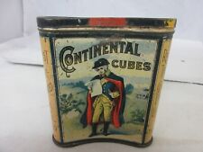 VINTAGE ADVERTISING  EMPTY CONTINENTAL CUBES VERTICAL  POCKET TOBACCO TIN  722- picture