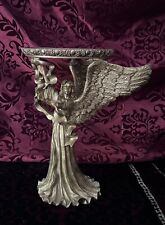 UNIQUE Vintage Goldtone standing angel holding a Tray For A Candle. picture