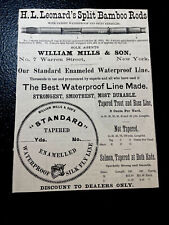 1882 H.L. Leonard Bamboo Fishing Rods Advertising - New York picture
