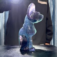 1.9LB 6.4''Natural Rainbow Fluorite Sphynx Cat Crystal Figurine Carving Healing picture
