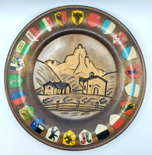 Switzerland Zermatt Matterhorn Swiss Alps Village Crest Wood Plate Carved picture