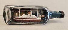 Terrific Antique early 1930s SHIP IN A BOTTLE in Diorama Lighthouse FOLK ART picture