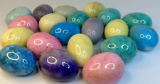 Vintage Genuine Alabaster Marble Easter Eggs  Lot Of 20 Made In Italy LARGE 3 in picture
