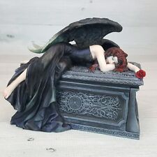 Veronese Gothic Weeping Angel Lying on Slide Out Coffin Box 7