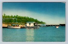 Denison TX-Texas, Grandpappy Point Marina, Antique Vintage Souvenir Postcard picture