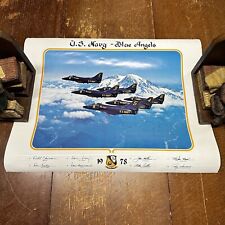 VTG 1978 Best Wishes US Navy Blue Angels Photograph Signed Sierra Nevadas 16x20 picture