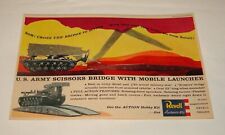 1960 Revell model ad ~ US ARMY SCISSORS BRIDGE WITH MOBILE LAUNCHER picture