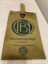 Old National Bank Of Washington canvas leather  coinn bag picture