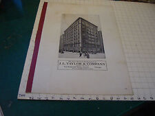large J.L. TAYLOR & COMPANY aprox 22 x 15 advertising sheet/sign/page CLOTHING picture