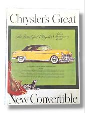 1949 CHRYSLER SILVER ANNIVERSARY MODEL PRESTOMATIC FLUID DRIVE  AD PRINT  picture