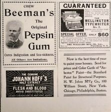 1897 Chewing Gum Vintage Print Ad Beemans Pepsin picture