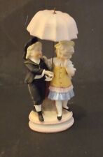  Antique German Bisque Figurine 2 Children W/Separate Umbrella Top Rare & Lovely picture