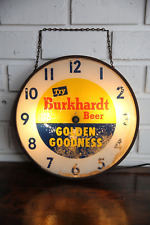 Vintage 1958 Pam Clock Burkhardt Beer advertising Clock Lighted Sign picture