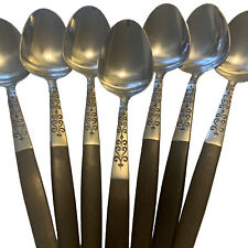 1960s INTERPUR INR2- Japan MCM Danish-Wood Handle Stainless Spoons 6pc +1 Free picture